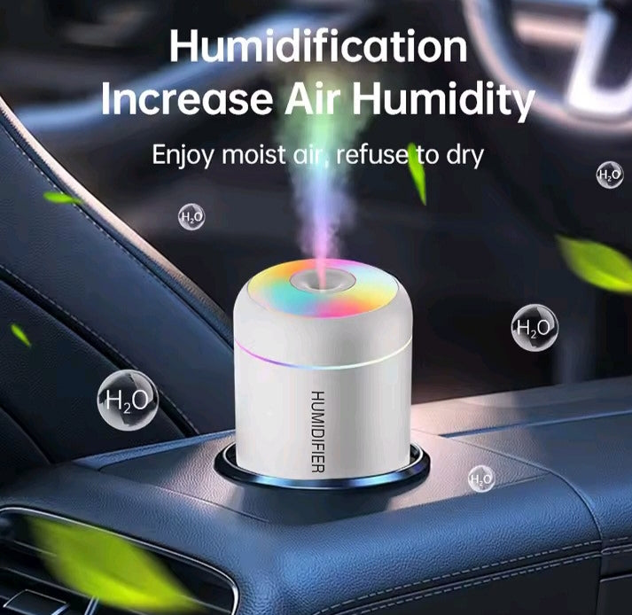 Respira mejor, duerme mejor — Humidificador LED portátil para hogar o coche