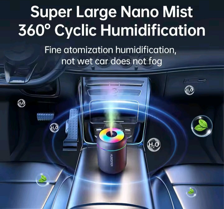 Respira mejor, duerme mejor — Humidificador LED portátil para hogar o coche